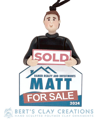 Real Estate Broker Ornament - Bert's Clay Creations